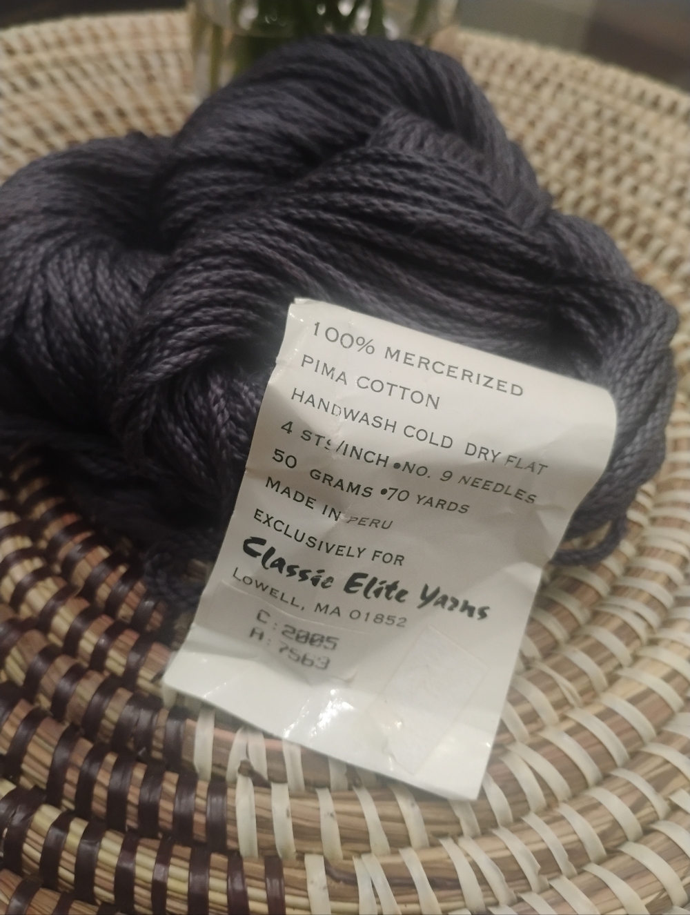 Classic Elite Yarns Newport Pima Cotton Hank in Blue 50 gram Hank NEW - Picture 6 of 8